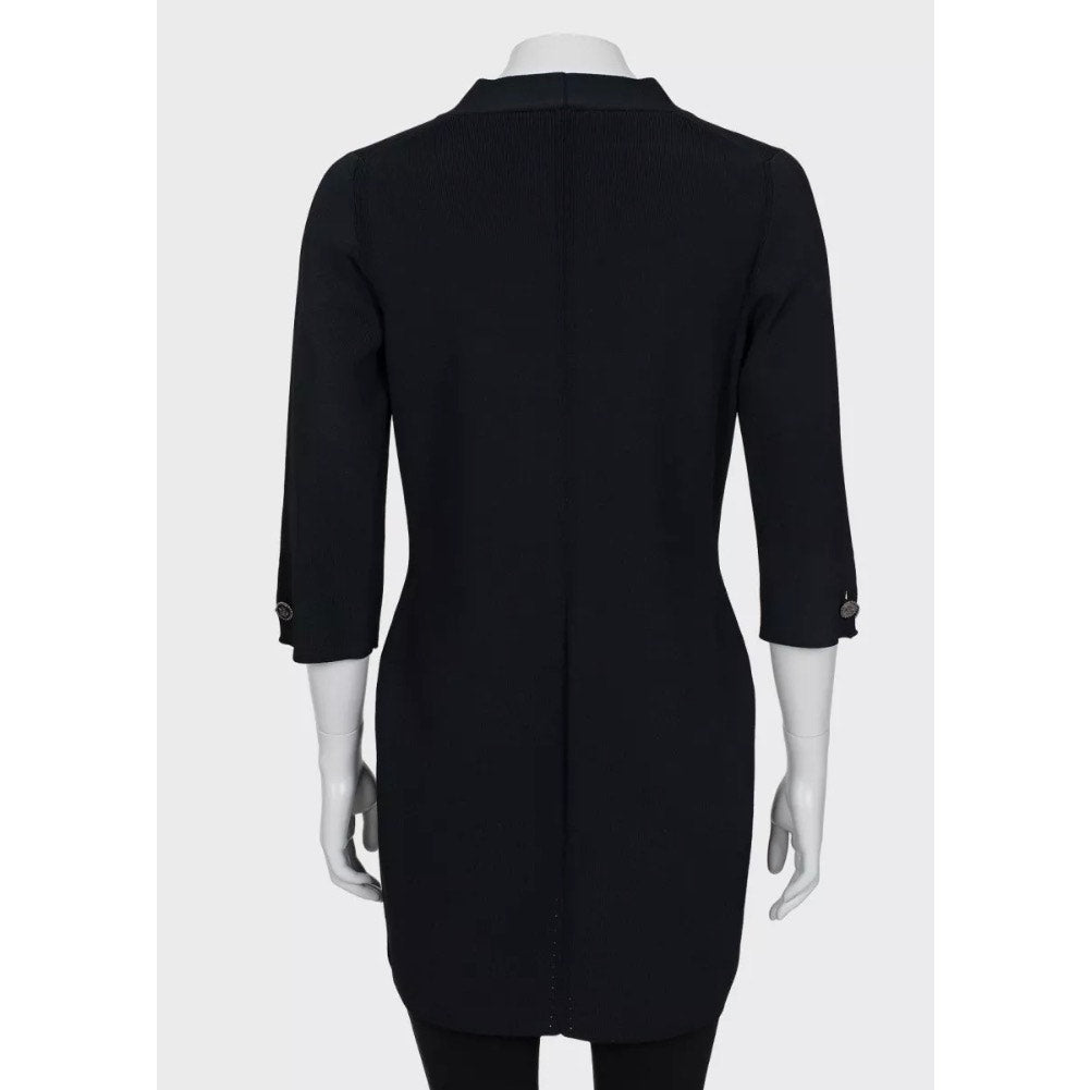 NWOT Chanel Black V-Neck Cardigan | Never Worn Sz.42/XL Pre-owned