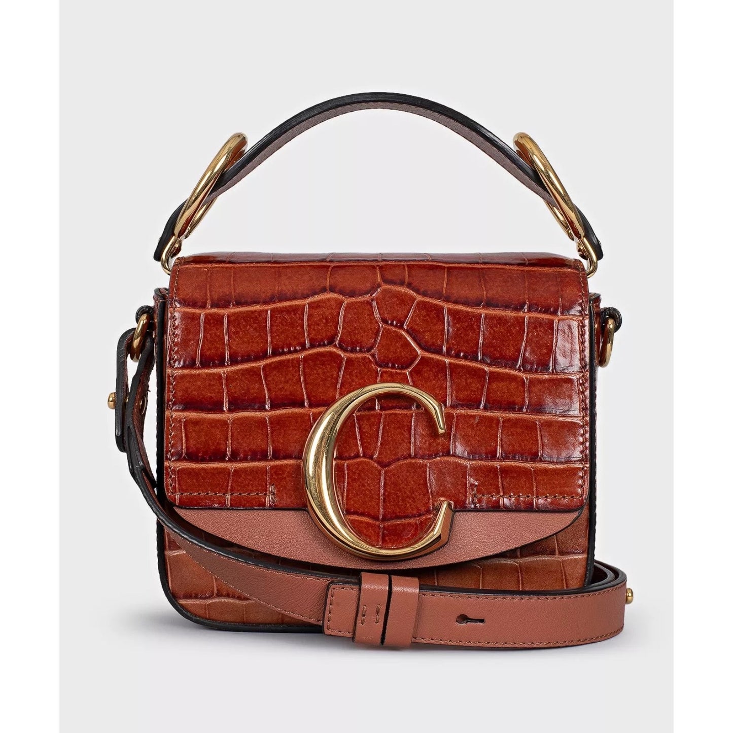 Chloe C Mini Crossbody Brown Leather Bag Pre-owned