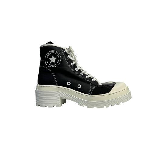 Dior D-Rise Black and White Lace Up Boots - Size 40 Pre-owned