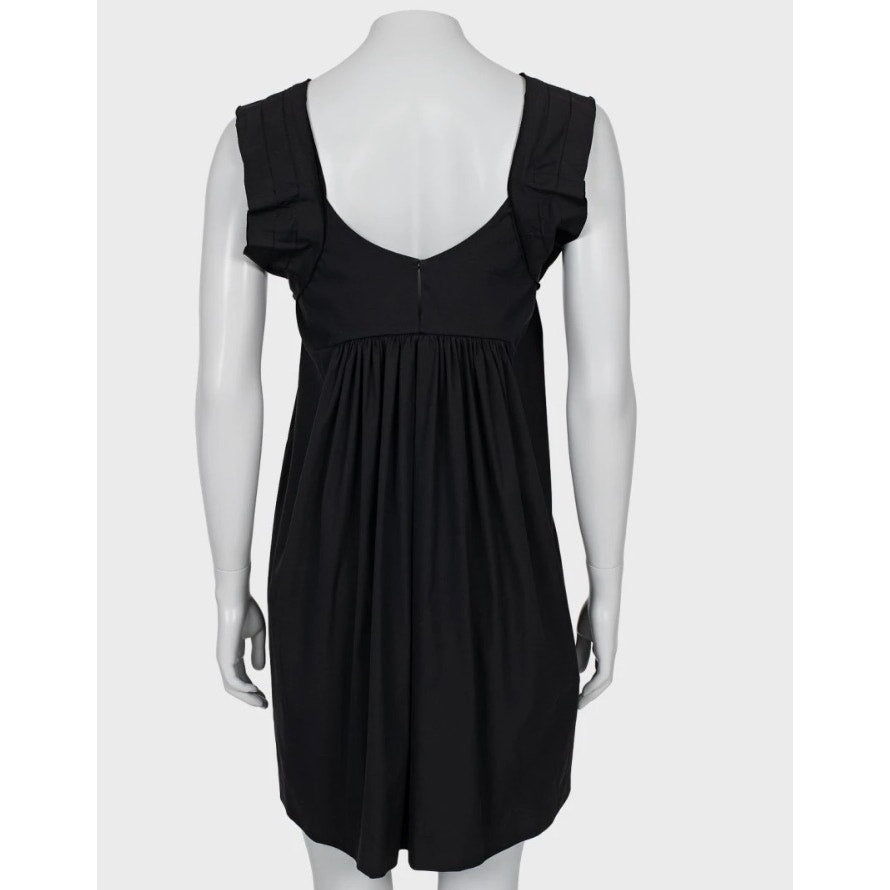 Miu Miu Chic Black Dress with Playful Purple Bow - Size 40/S Pre-owned