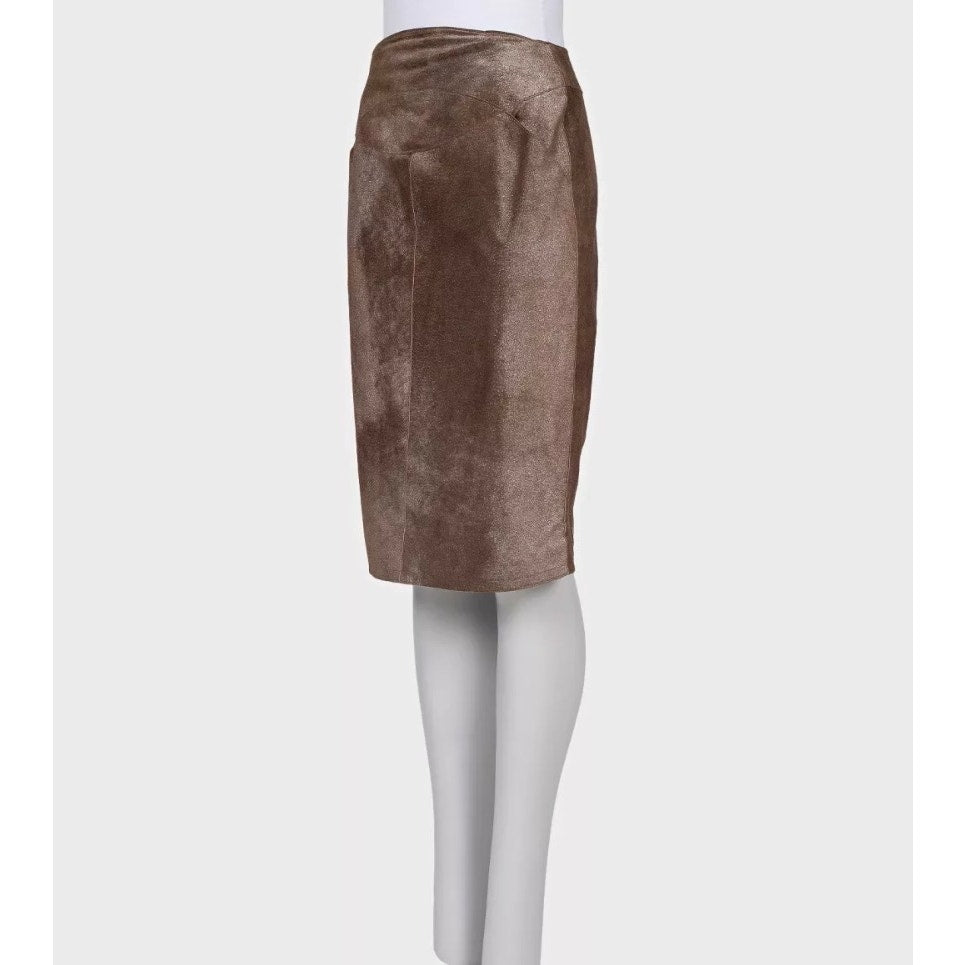 Chanel Brown Suede Pencil Skirt - EU38 / US M Pre-owned