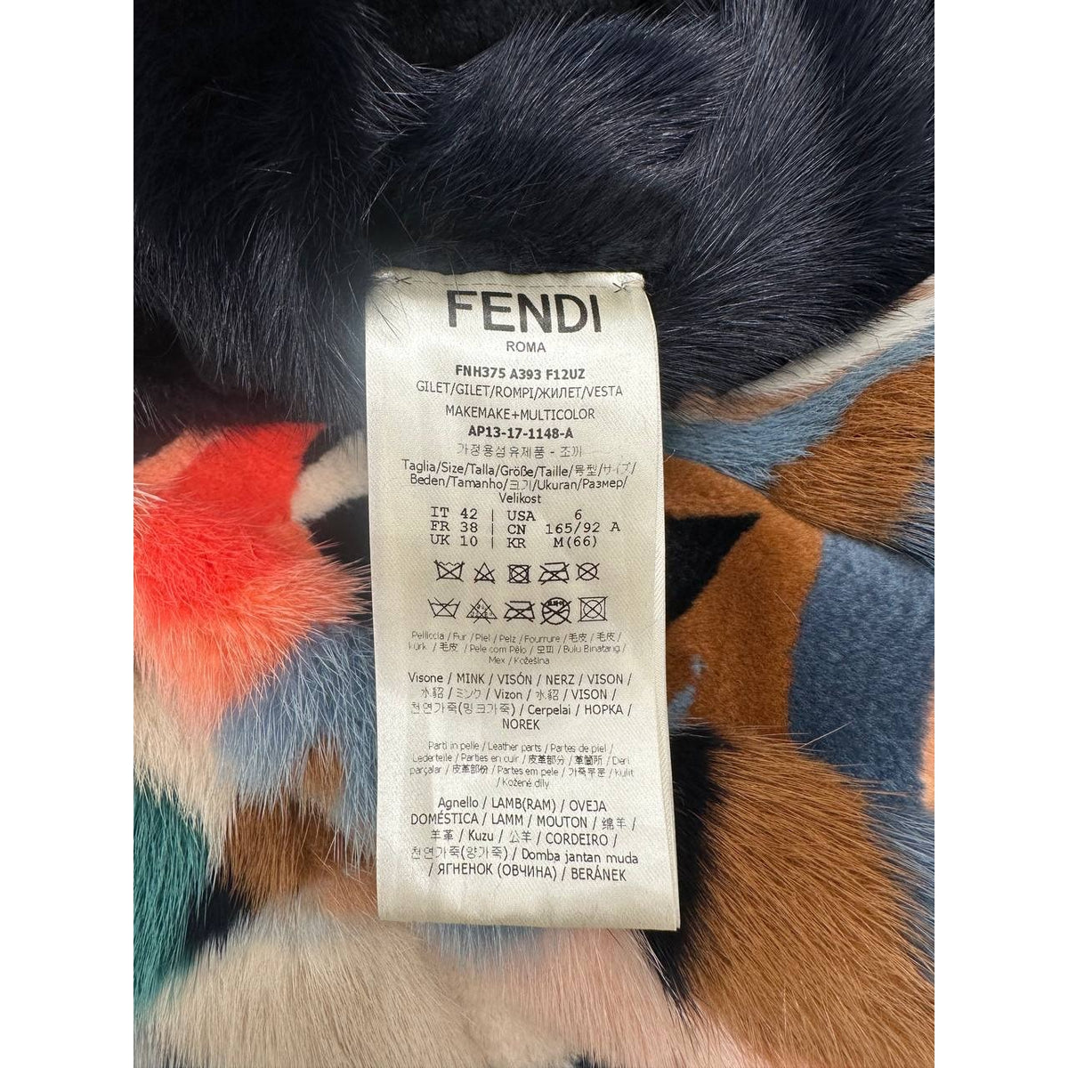FendiCoat with Multicolor Floral Intarsia Sz.42 Pre-owned