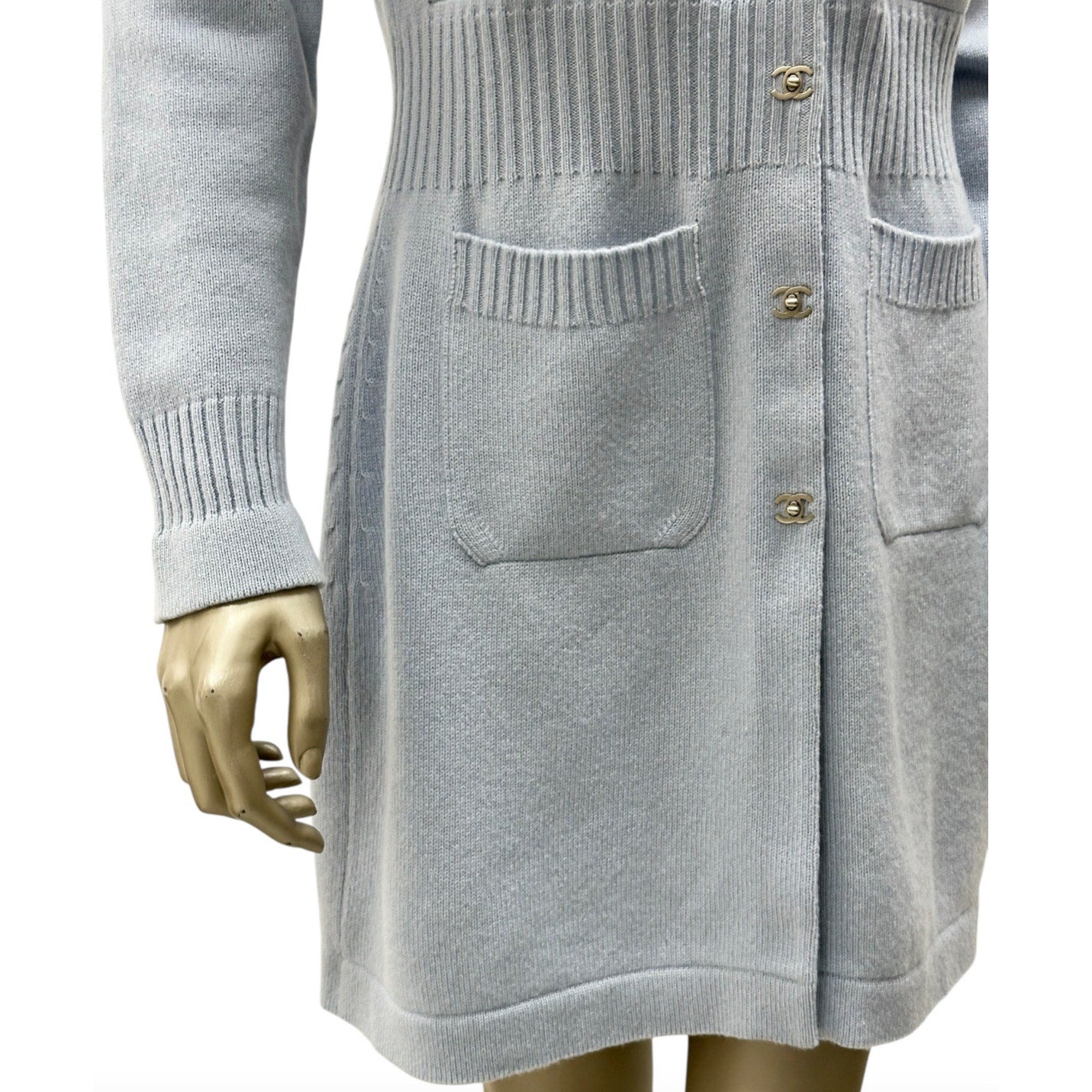 Chanel CC Turnlock Cashmere Sweater Dress - Size 40 Pre-owned