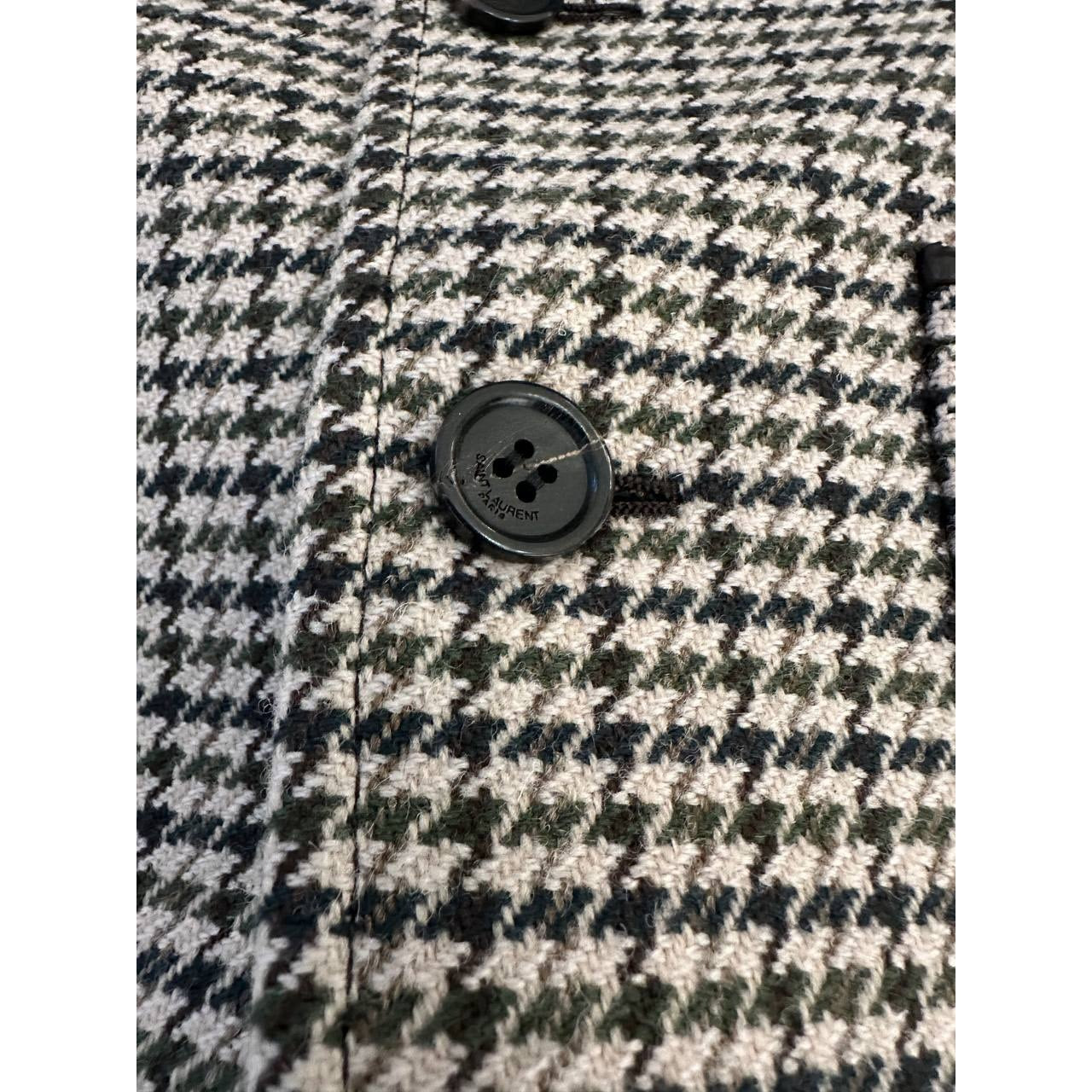 Saint Laurent Four Pocket Houndstooth Wool Blazer Sz.38 Pre-owned