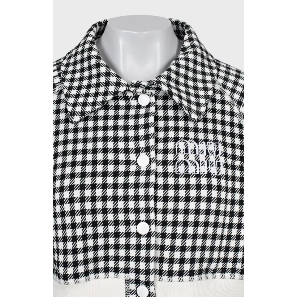Miu Miu Houndstooth Cotton Suit with Shorts - Size S Pre-owned