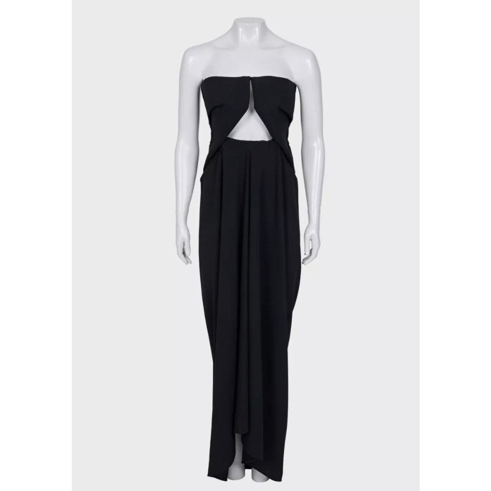 Rick Owens Open Shoulder Elegant Black Wool Dress US6/M Pre-owned