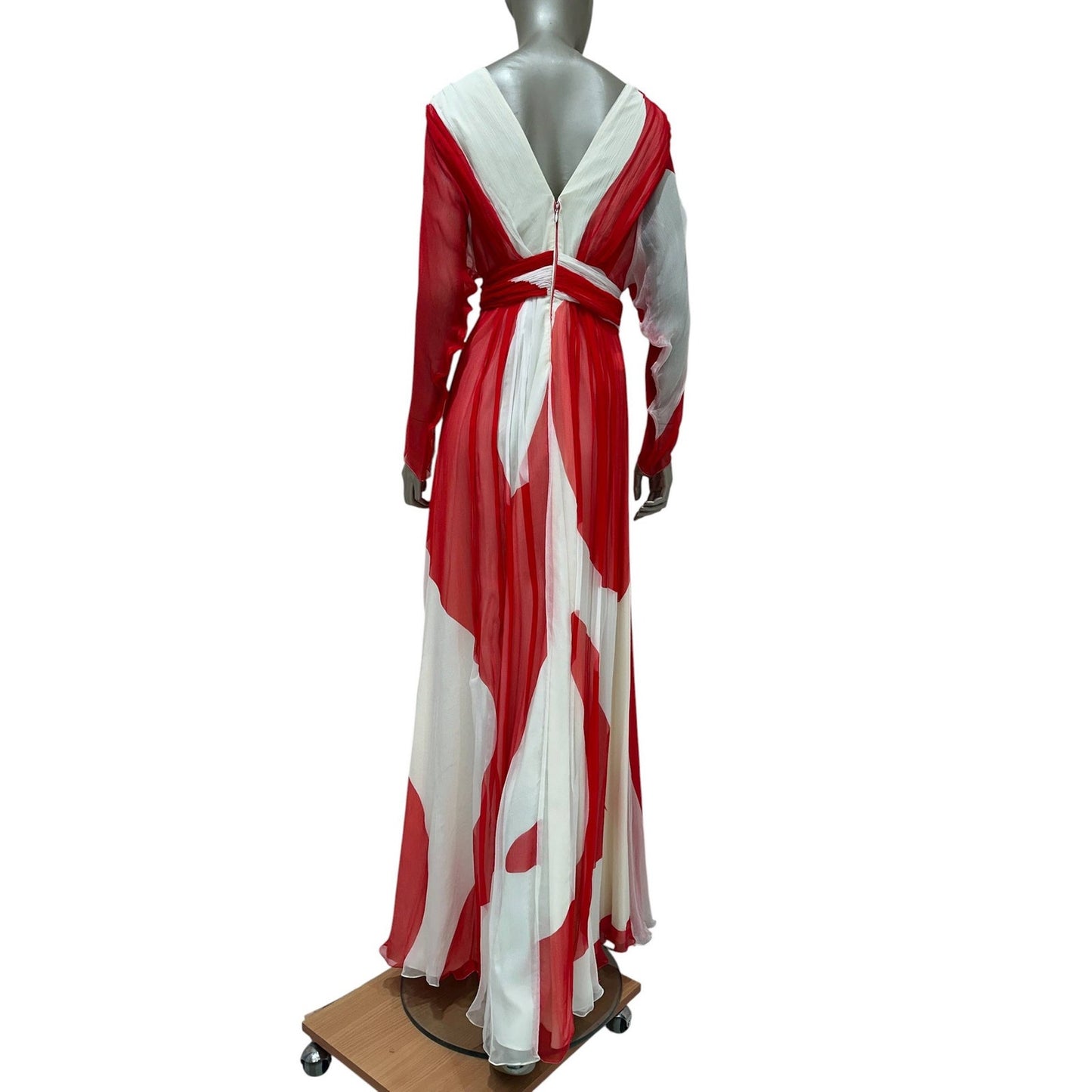 Carlos Miele 2012 Silk Colorblock Pleated Maxi Dress Sz.36 Pre-owned