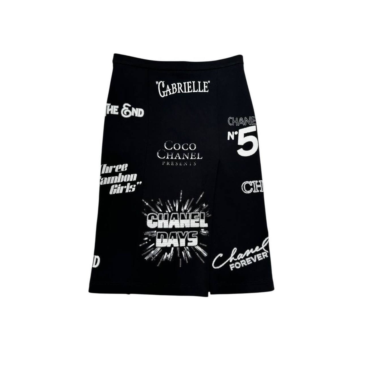 Chanel 2021 Logo Symbols Skirt - Size 38 Pre-owned
