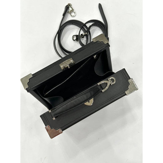 Aspinal of London Black Leather Mini Trunk Bag pre-owned