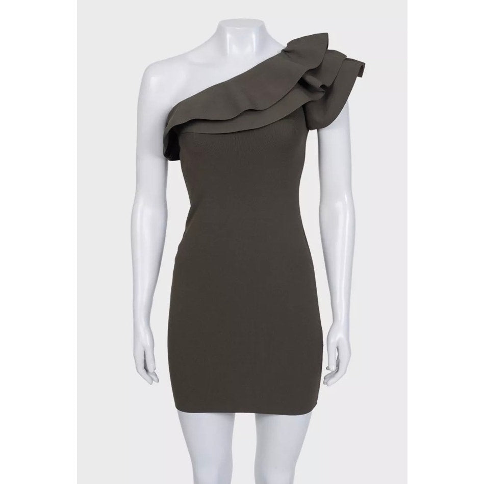 Valentino Green Elegant Ruffle Accent Dress Sz.S Pre-owned