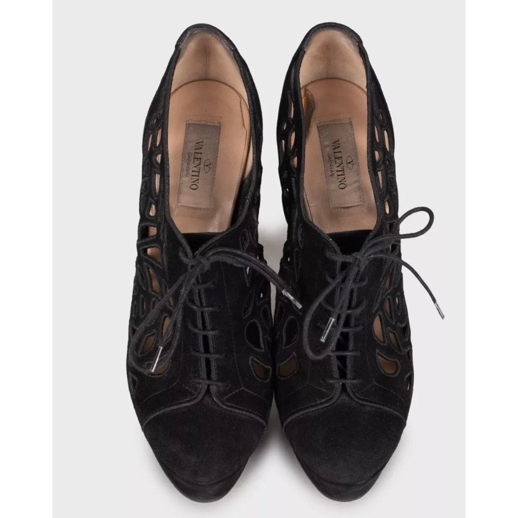 Valentino Black Suede Ankle Boots - EU 39 Pre-owned