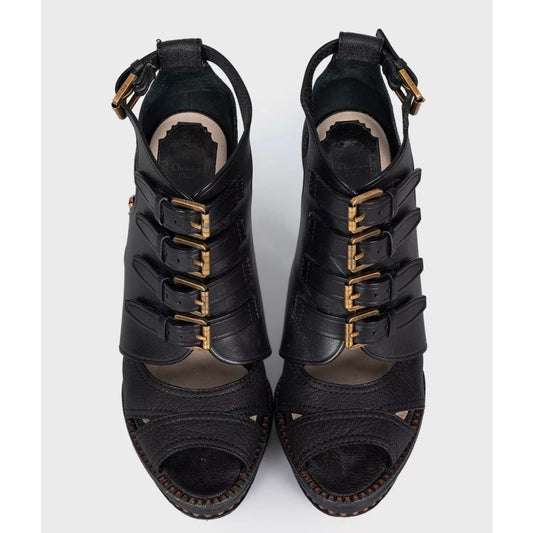 Christian Dior Black Leather Stiletto Heels 38.5 Pre-owned