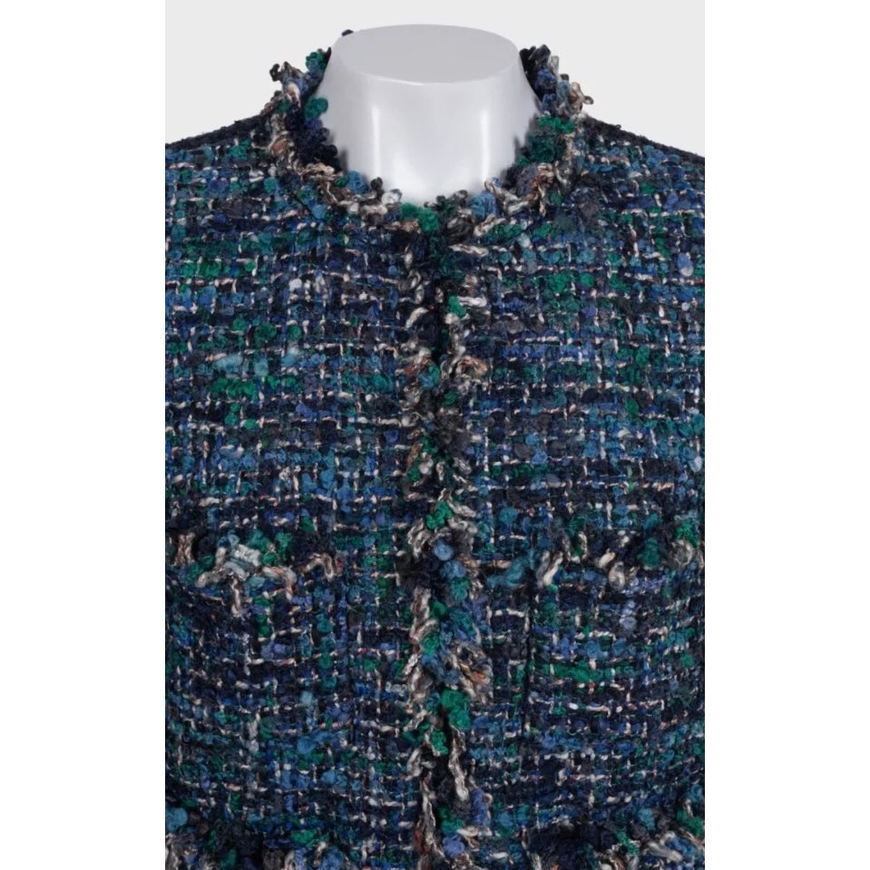NWOT Louis Vuitton Blue Tweed Skirt Suit Set - Jacket & Skirt FR 38 Pre-owned