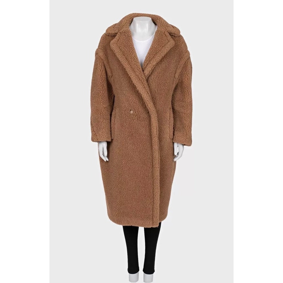 Max Mara Brown Teddy Coat - Luxurious & Warm Size L Pre-owned