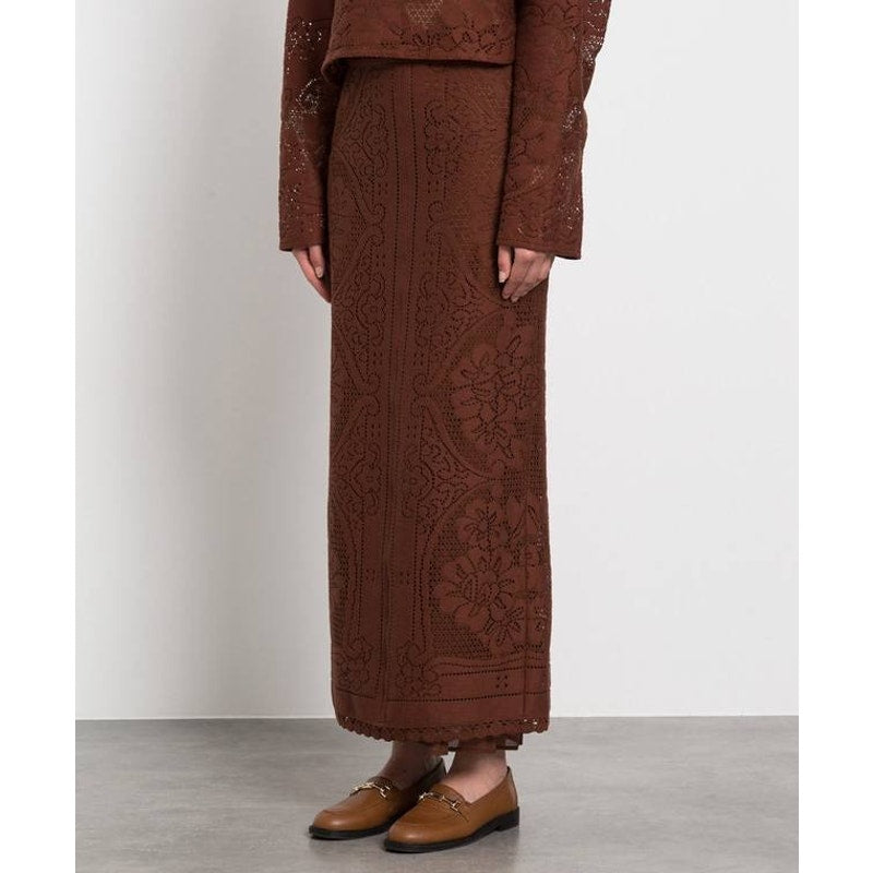 NWT Valentino Brown Laser-Cut Leather Two-Piece Set IT40 pre-owned