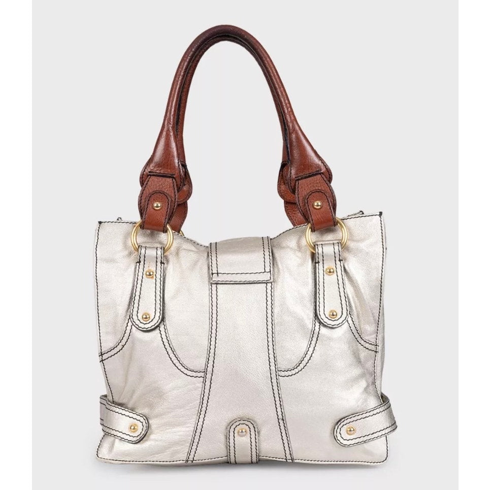 Valentino Vintage Gold Leather Shoulder Bag Pre-owned