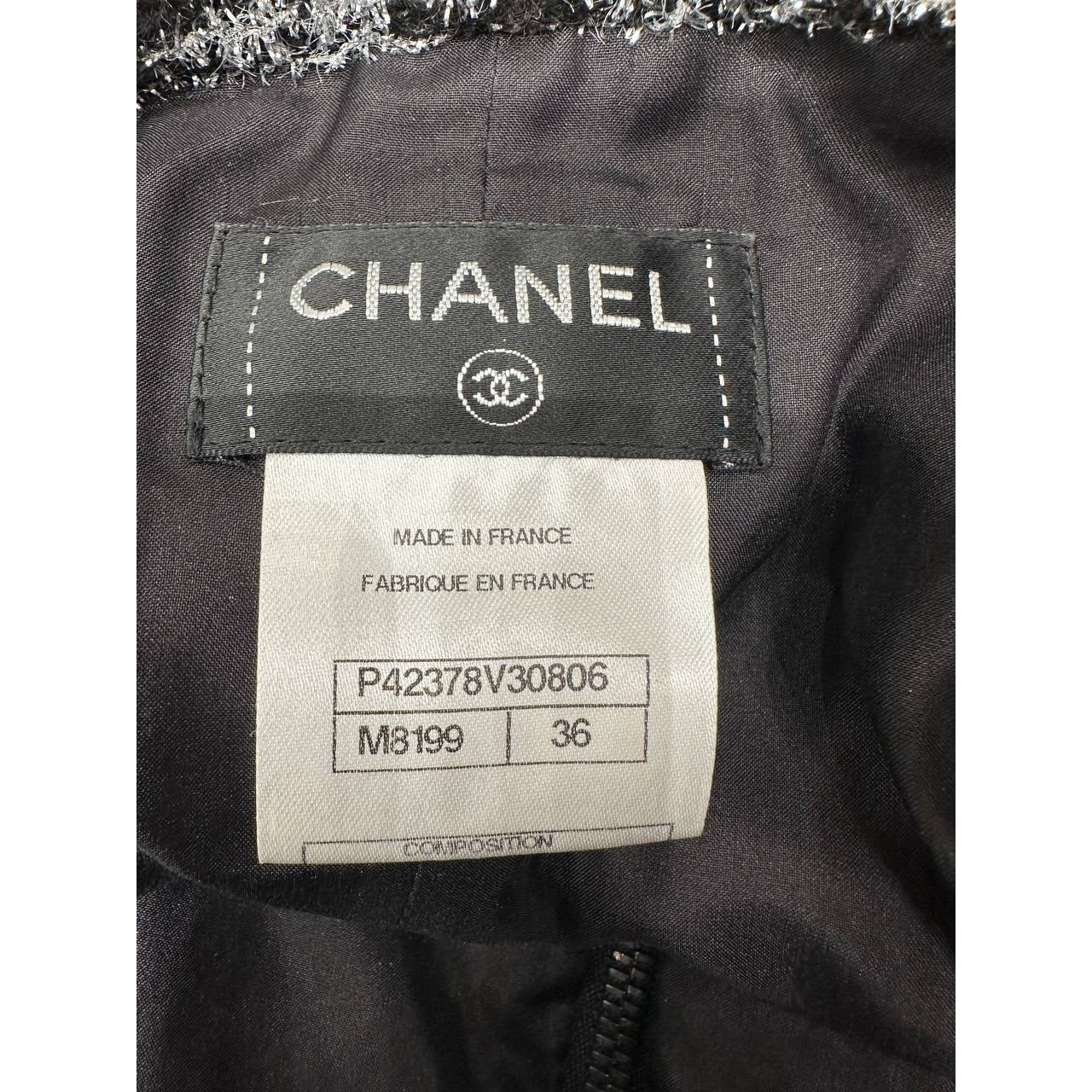 Chanel 2011 Runway Black & Silver Tweed Suit - Size 36 Pre-owned