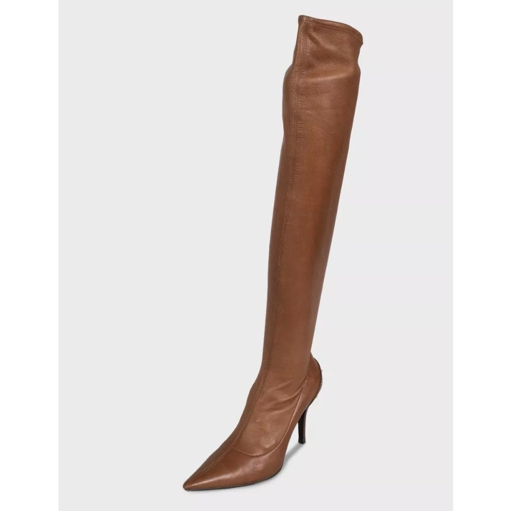GUCCI Brown Leather Over-The-Knee Boots — EU 37.5 Pre-owned