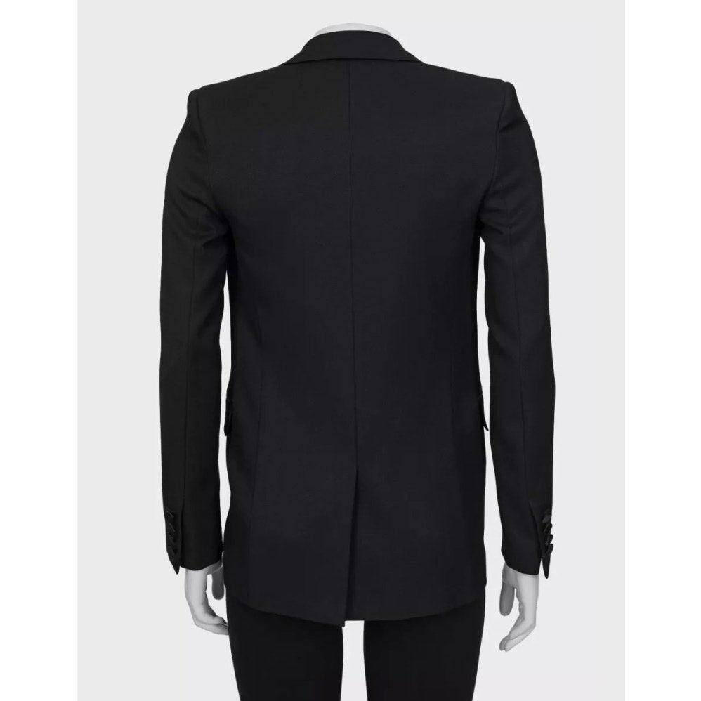 Saint Laurent Black Straight Fit  Satin Lapels Blazer Sz.XS Pre-owned