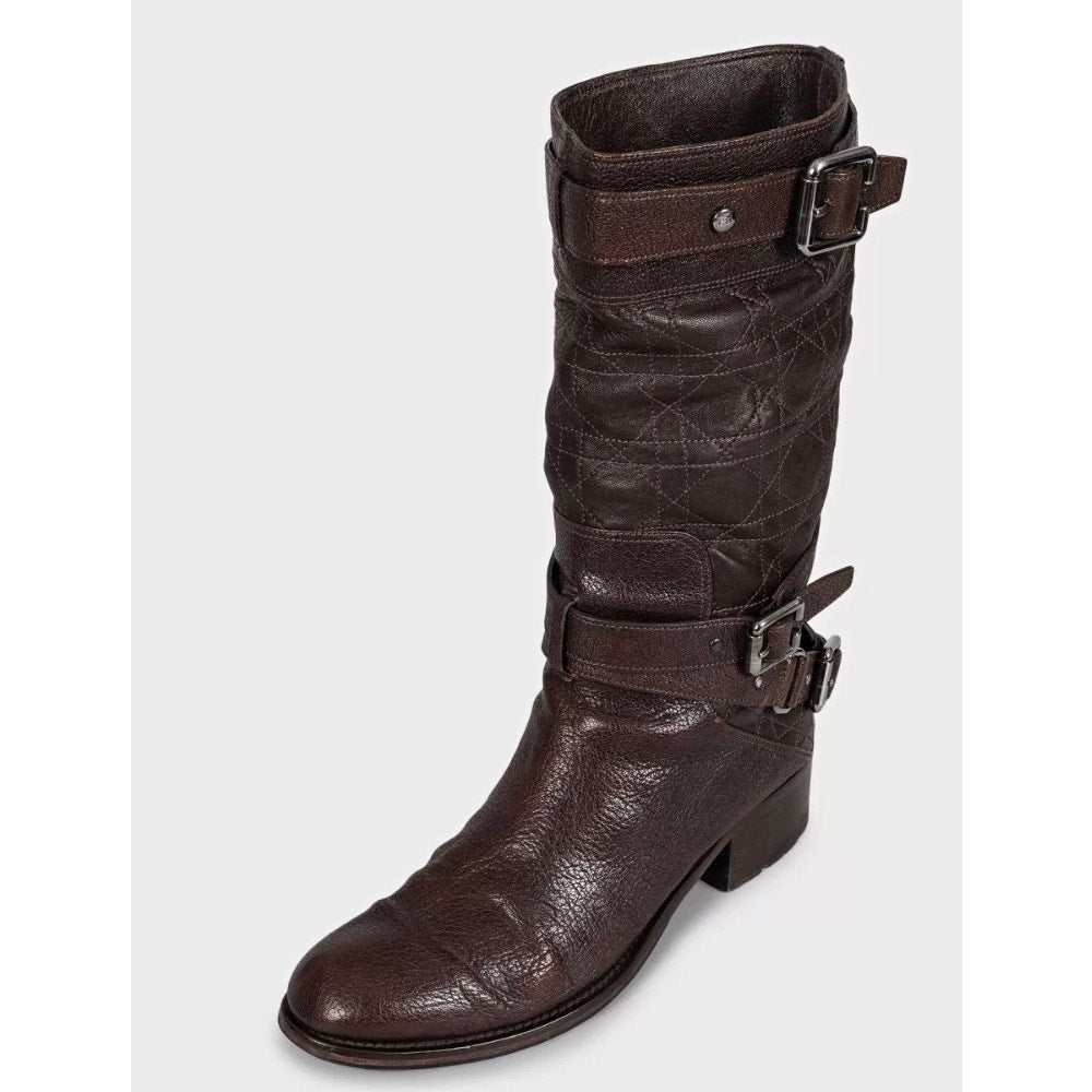 Christian Dior Roadior Brown Leather Slip-On Boots - EU 40 Pre-owned