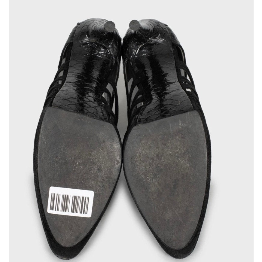 Balenciaga Black Leather & Suede Ankle Boots Size 40 Pre-owned
