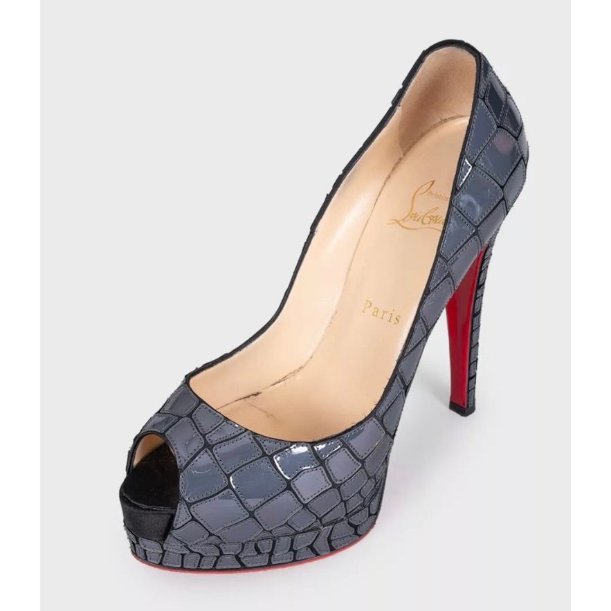 Christian Louboutin Leather Open Toe Stiletto Heels Sz.38,5 Pre-owned