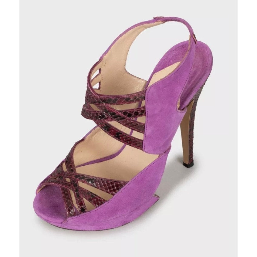 Nicholas Kirkwood Suede & Snakeskin print lambskin Sandals Size 36 Pre-owned
