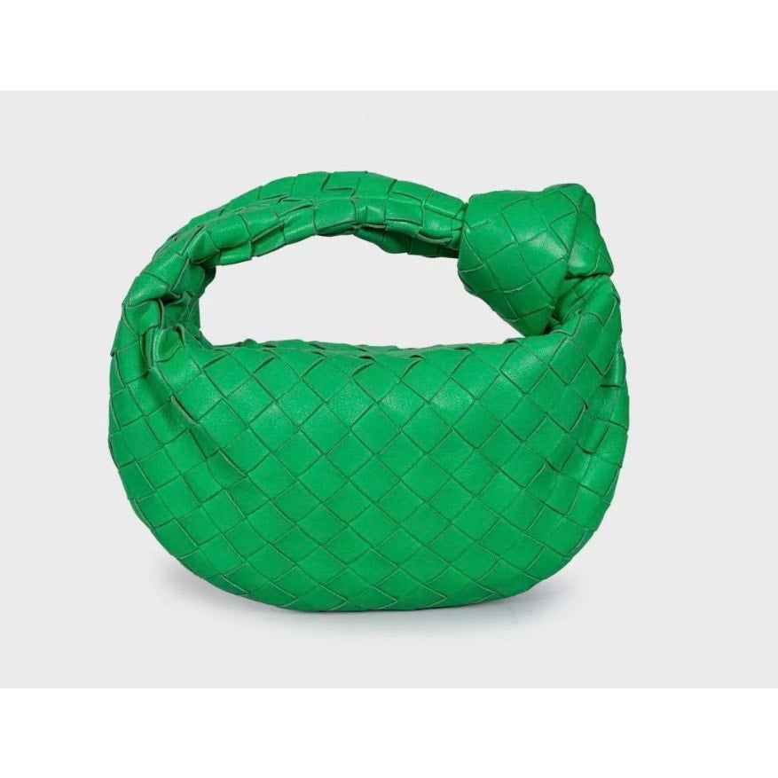 Bottega Veneta Mini Jodie Green Leather Handbag