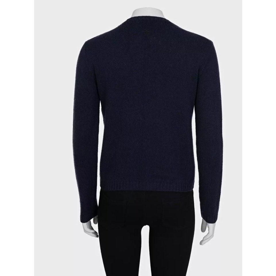 Christian Dior Blue Cashmere Embroidered Jumper 38/M pre-owned