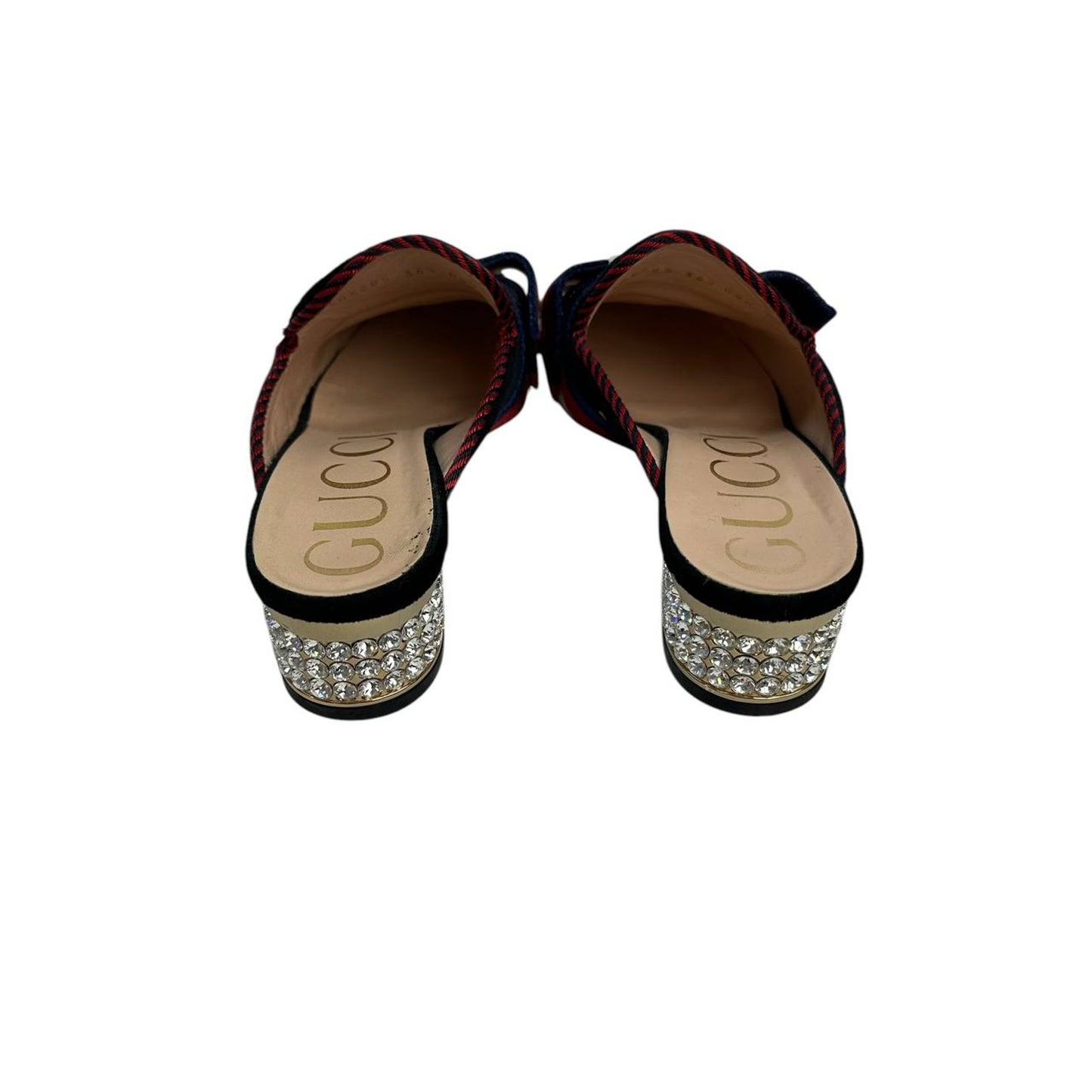 Gucci Women's Black Velvet Emellished Bow Mules sz.36.5 Pre-owned