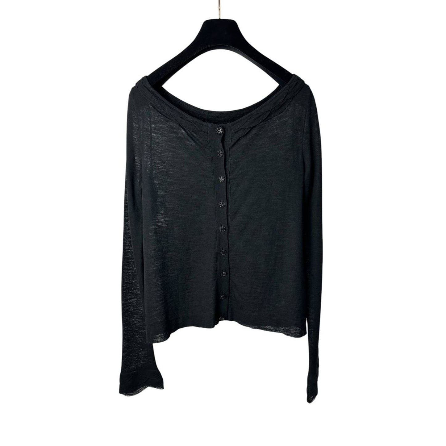 Chanel 2011 Black Viscone Top Sz.36 Pre-owned