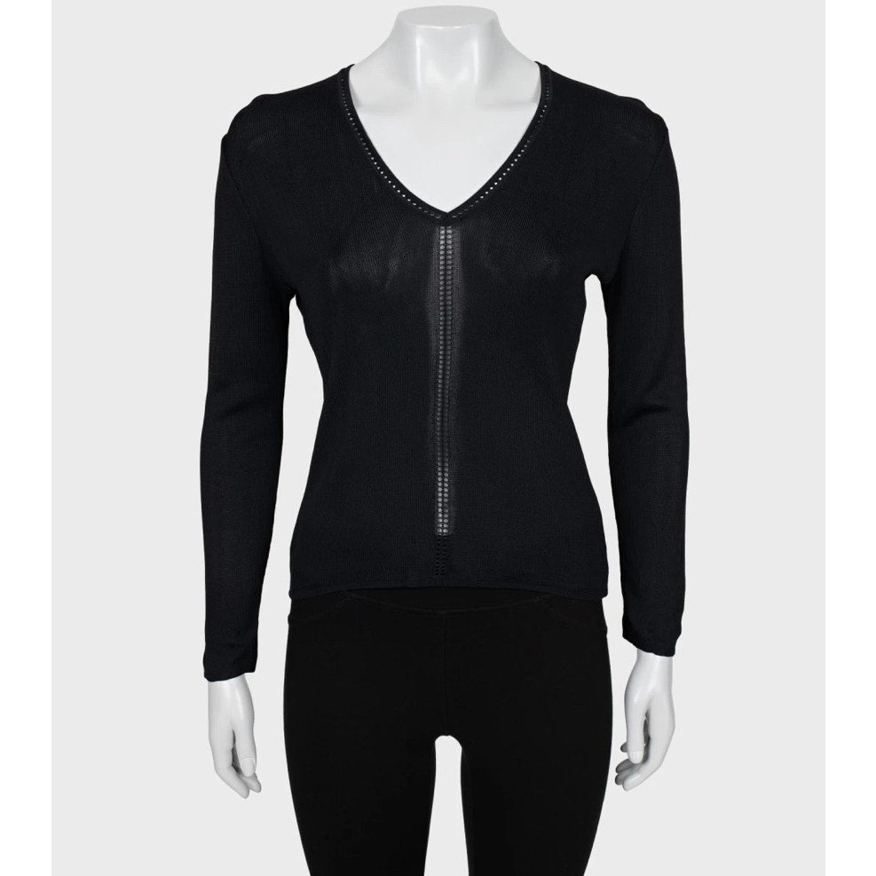 Paco Rabanne Black Viscose Knit Pullover - Sz. 38/ M Pre-owned