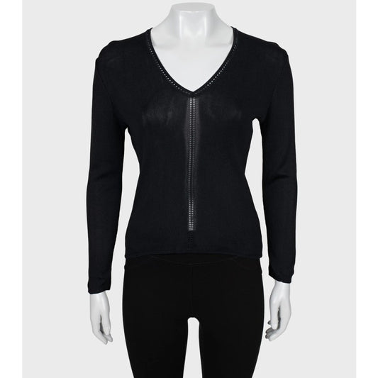 Paco Rabanne Black Viscose Knit Pullover - Sz. 38/ M Pre-owned