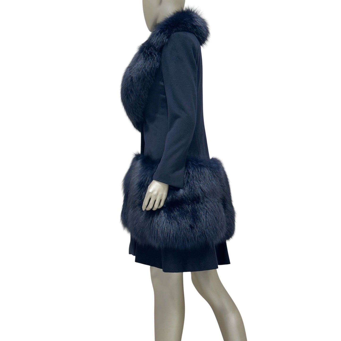 Larusmiani Black Wool  Coat Size 40 Pre-owned