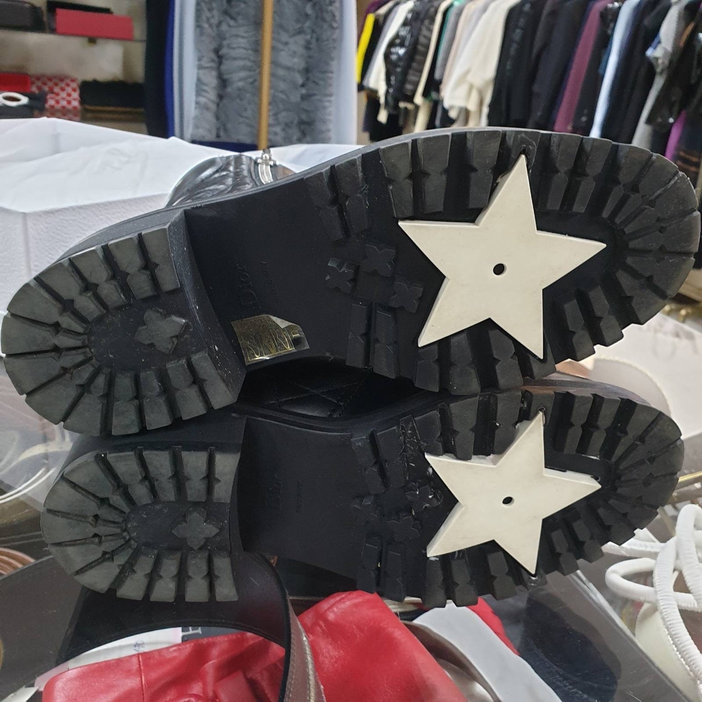 DIOR D-LEADER Cannage Quilted Leather Combat Boots - 39 Pre-owned