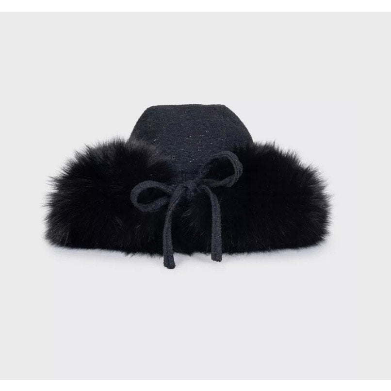 Chanel Black Faux Fur & Wool Hat Sz.57 Pre-owned