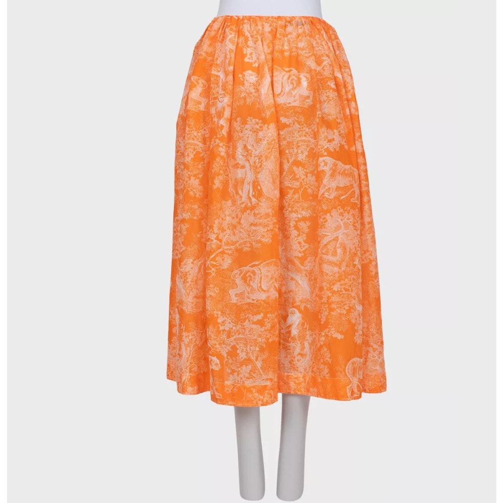 Christian Dior Orange Printed Voluminous Skirt  Sz.XS pre-owned