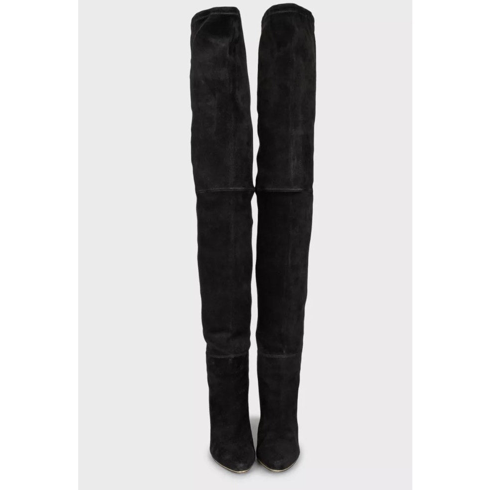Balmain Blue Suede Over-the-Knee Boots  Sz. 38.5 Pre-owned