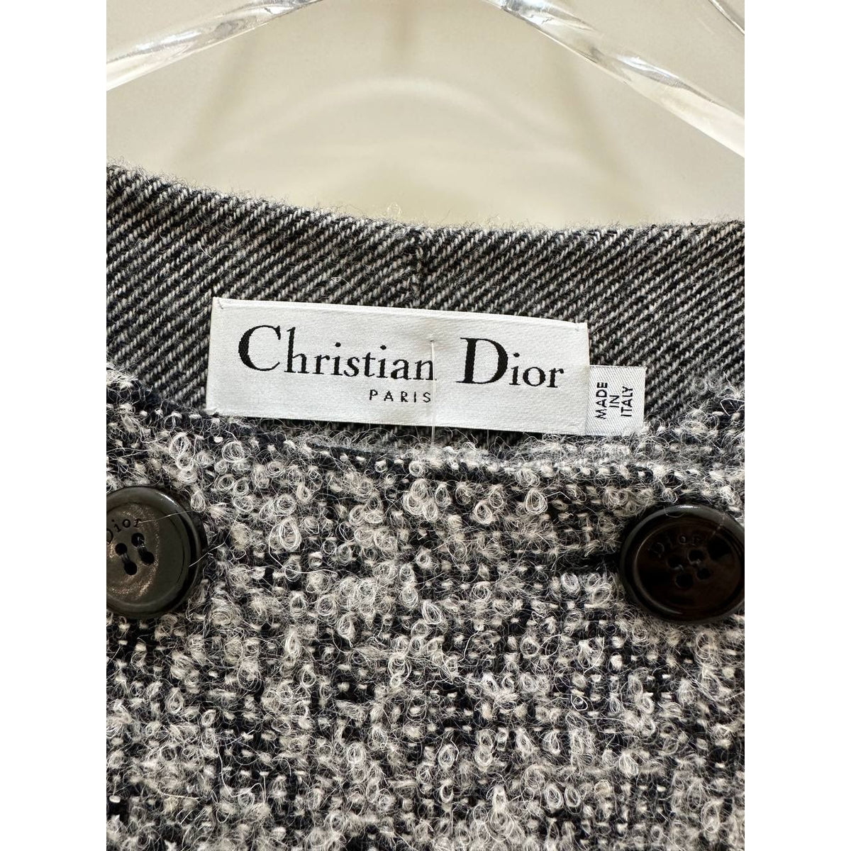 Christian Dior Black & White Tweed Jacket Sz.38 Pre-owned