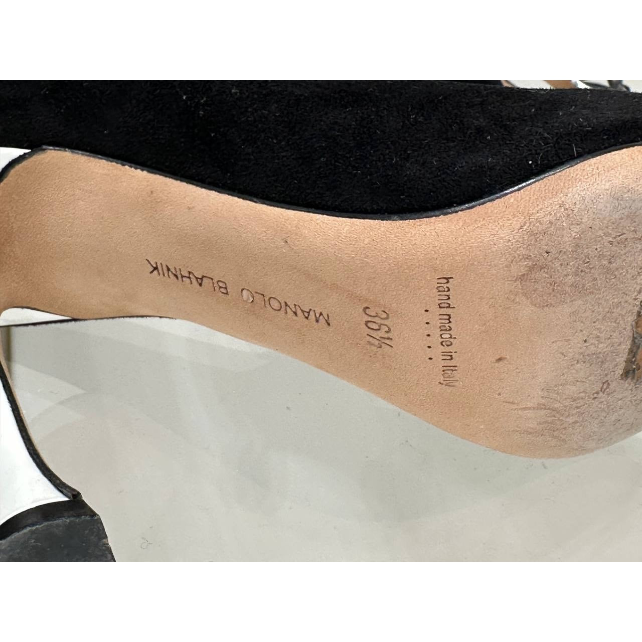 Manolo Blahnik Black Velvet Pumps with White Heels Sz.36.5 Pre-owned