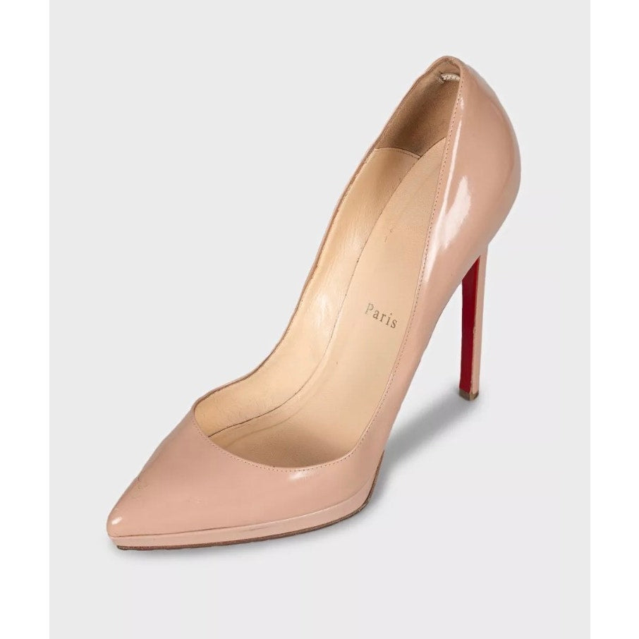 Christian Louboutin Beige Leather Pointed Toe Heels Sz.39.5 pre-owned