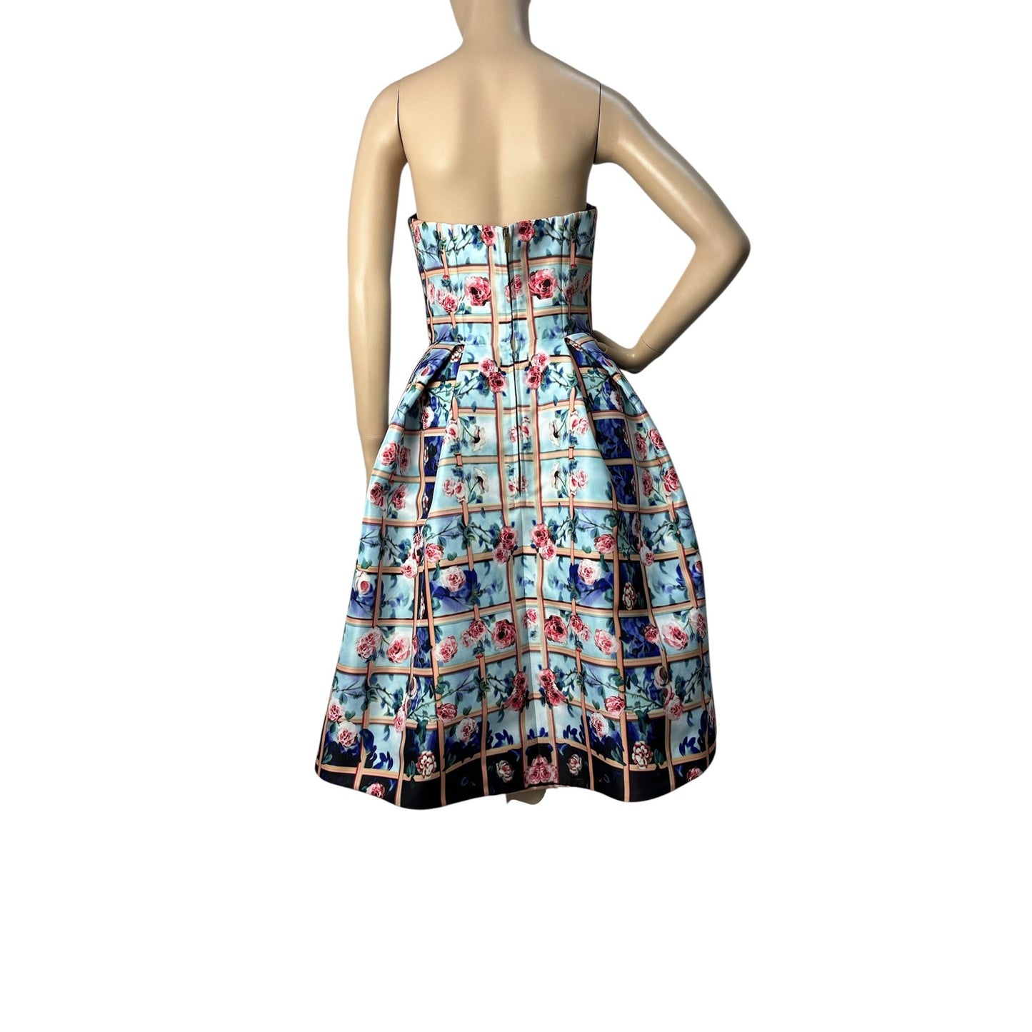 Mary Katrantzou Resort 2014 Strapless Floral Cocktail Dress Sz.44IT Pre-owned