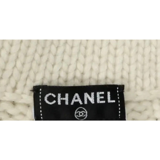 Chanel 2009 White Cashmere Knit Dress Sz.36 Pre-owned