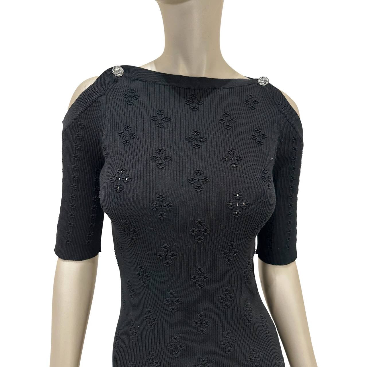 Chanel Paris-Cuba Resort Black Mesh Top FR46 pre-owned