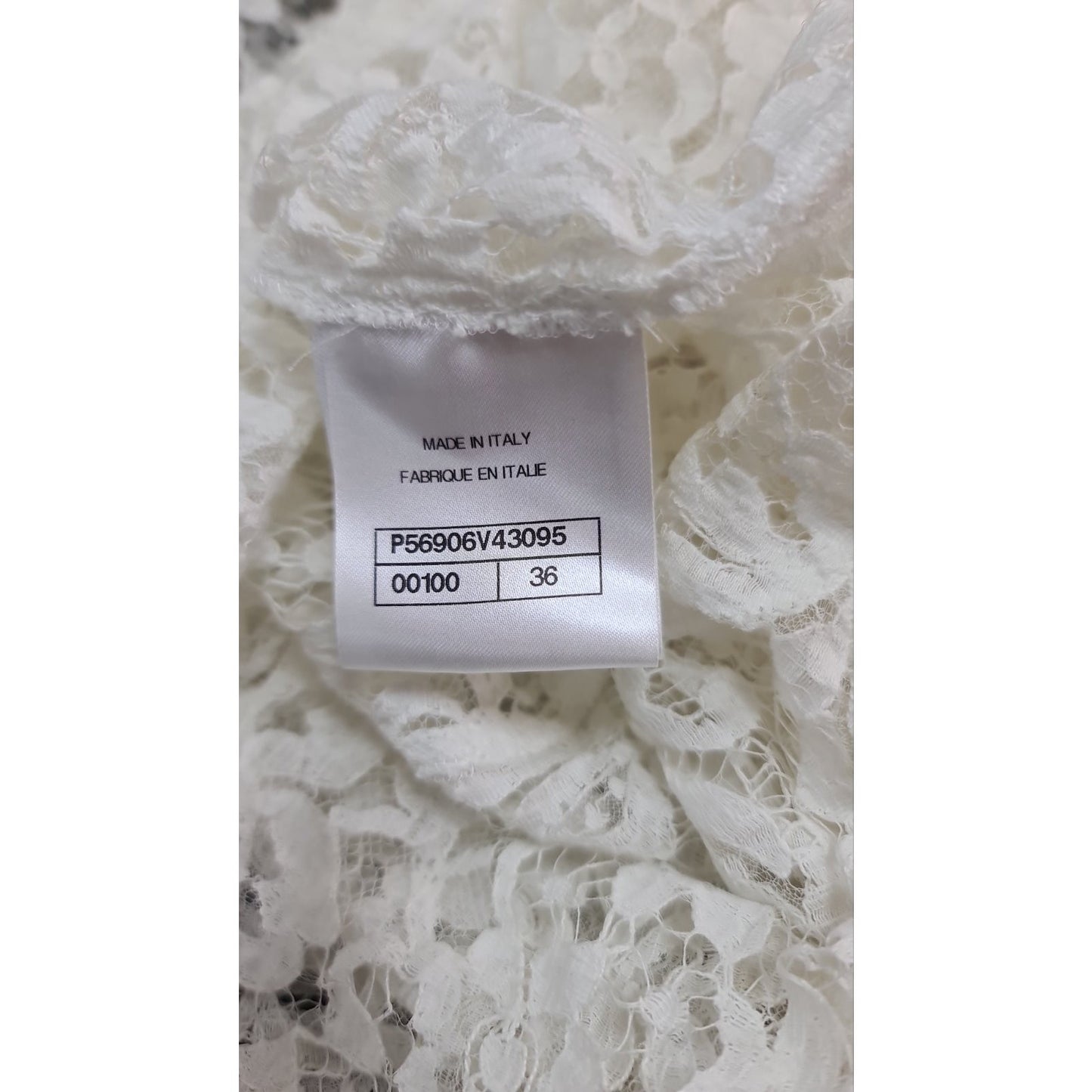 Chanel White Floral Lace Blouse Sz.36 Pre-owned