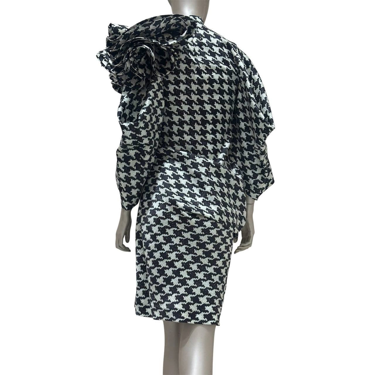 Alexander McQueen FW09 Runway Houndstooth Silk Dress IT 38 Pre-owned