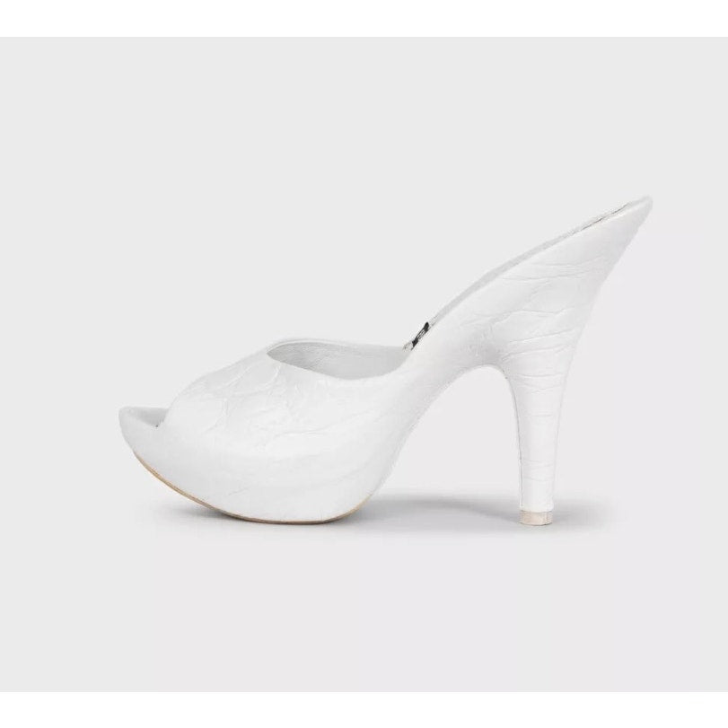 Gianfranco Ferré White Leather Platform Mules sz.37 Pre-owned