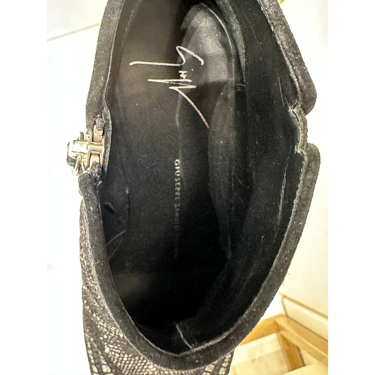 Giuseppe Zanotti Black Textured Ankle Boots Sz.36 Pre-owned