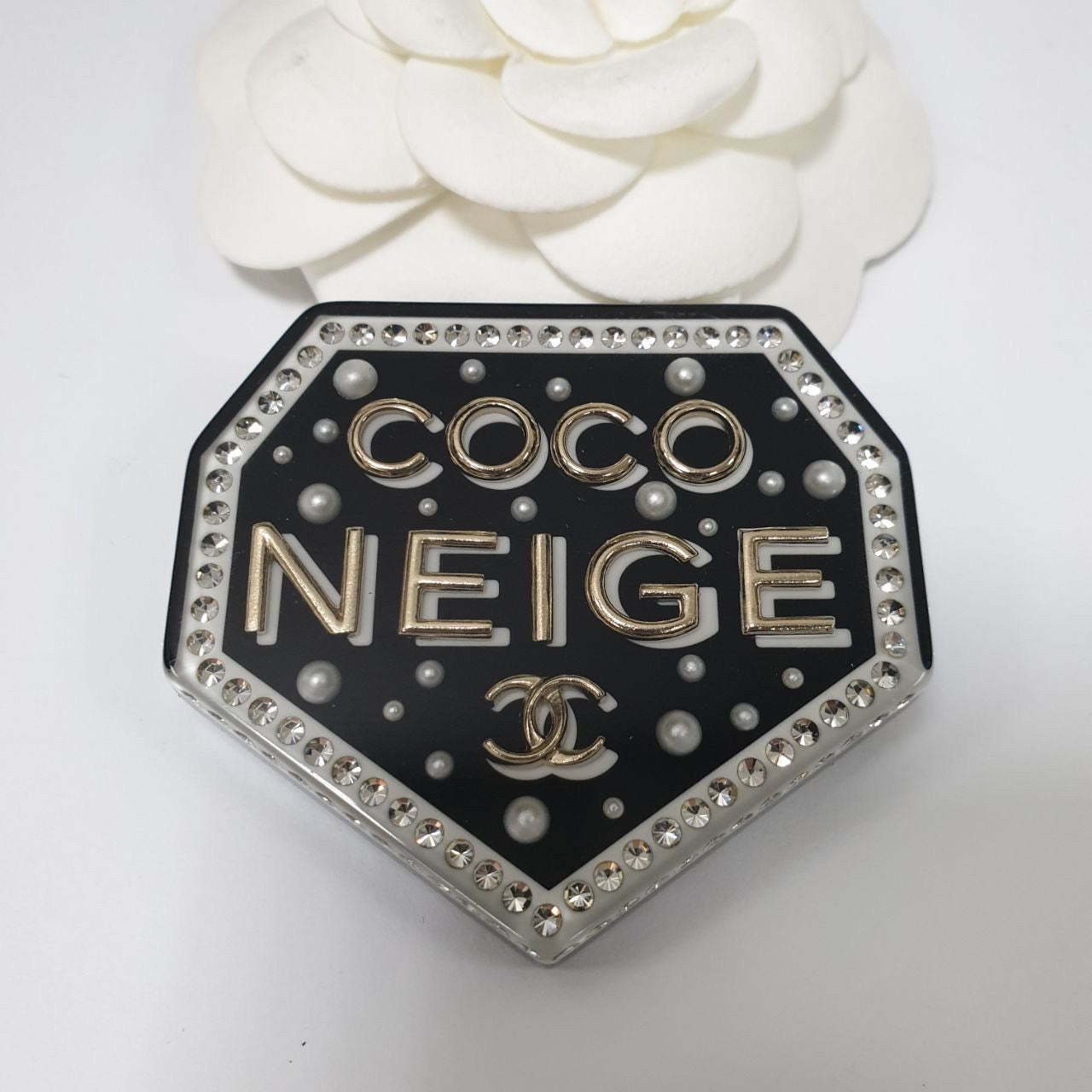 Chanel Coco Neige Pearls & Crystals  Brooch  Pre-owned