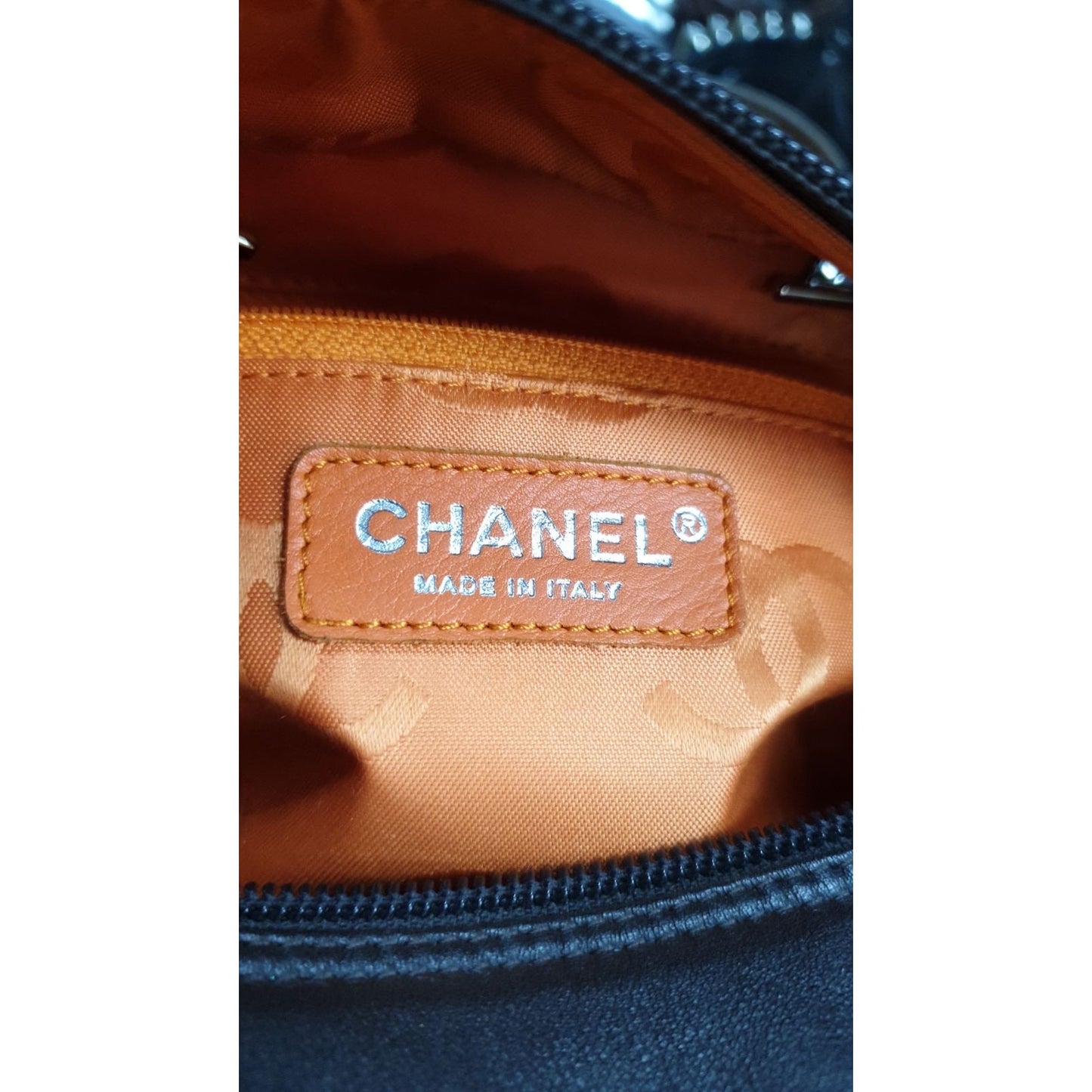 CHANEL Cambon Ligne Reporter Quilted Brown Lambskin Bag Pre-owned